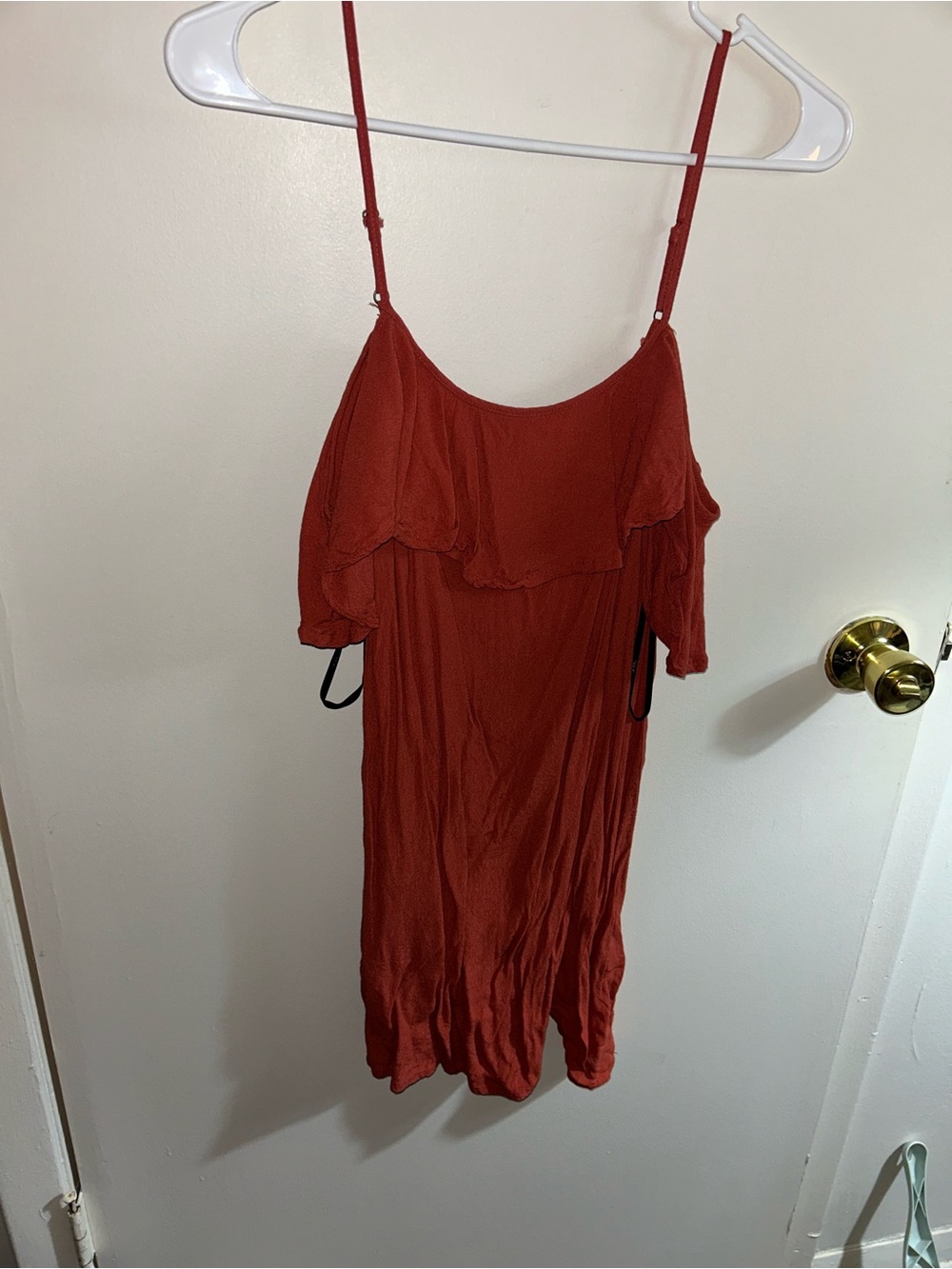 Off-Shoulder Burnt Orange Dress - Forever 21 - M/Medium
